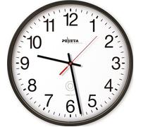 Horloge Murale Radiocommandée - Plastique Noir - Ø 300 mm - Chiffres