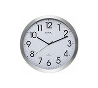 Horloge murale Maul Move RC Ø40x4.5 cm Aluminium / blanc incl. Batterie