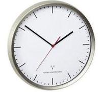 Horloge murale TFA Dostmann 60.3521.02 radiopiloté(e) 30.5 cm x 4.8 cm acier inoxydable (brossé) mécanisme d'horloge silencieux