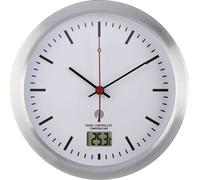 Renkforce Horloge murale E1003R radiopilotée 17 x 6 cm argent pour salle de bain / pièce humide