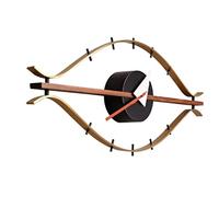 Horloge Murale rétro en Bois, Style Milieu du siècle, décorative, Moderne et silencieuse, pour la Maison, la Chambre, Le Bureau, Le Salon (55,8 x 24 x 6,8 cm)
