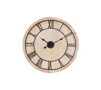 Horloge Murale Ronde Ø76 cm avec Chiffres Romains, Horloge Décorative en Bois