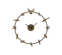 Horloge Murale ronde ajourée Métal Oiseaux Doré 57 x 57,5 cm