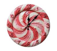 Horloge Murale Ronde,Bonbon Sucré Spirale Tourbillon 2D,Fonctionnement à Piles Pendule Murale Silencieuse sans Tic-Tac Horloges pour Déco Chambre 25cm