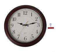 Horloge murale ronde classique avec mécanisme silencieux de 33 cm - Chiffres faciles à lire - Fonctionne avec piles - Pour espace de vie