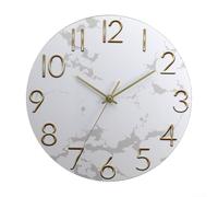 Horloge murale ronde de 30,5 cm, silencieuse, sans tic-tac, motif marbre, montres à quartz pour salon, décoration d'intérieur