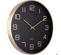 Horloge murale ronde Elegance Glow noir