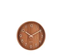 Horloge murale ronde en bois D22cm Marron