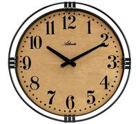 Horloge murale ronde en bois et métal