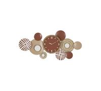 Horloge murale ronde en Métal et MDF Design Géométrique 127cm Multicolore