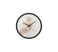 Horloge murale ronde en Métal et Verre Motif Fleurs 40cm Multicolore