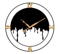 Horloge murale ronde en métal noir et or à¿ 66x4 cm