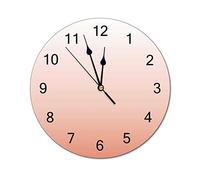 Horloge murale ronde moderne - Couleur pastel - Rose poudré - Silencieuse - Sans tic-tac - Pour cuisine, bureau, rétro - 25,4 cm