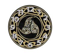 Horloge Murale Ronde Odin, Symboles Vikings Et Païens Nordiques Classique Design Unique Grande Horloge Murale, Für Salon, Restaurant, Chambre À Coucher, 25cm