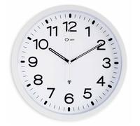 Horloge murale ronde radio-pilotée blanche