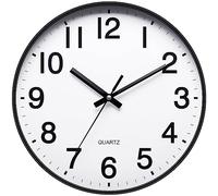 Horloge murale ronde silencieuse et sans tic-tac pour salon, chambre à coucher, cuisine (30 cm)