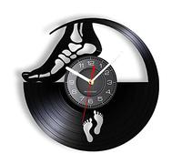 Horloge murale ronde silencieuse, horloge murale, podologue du pied anatomique, disque vinyle, horloge murale, médecin, clinique, œuvre médicale, album vintage, horloge murale à suspendre, décoration
