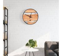 Horloge Murale Salon Chambre Intérieur Ø35 cm Fer et Bois de Chêne vidaXL