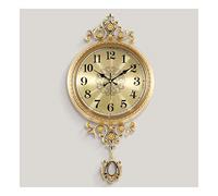 Horloge Murale Salon moderne de luxe Horloge murale en métal pur cuivre salon grand mur-manche horloge de chambre à coucher doré horloge murale pour la décoration 60cm Pendules Murales ( Color : B )