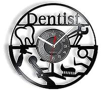 Horloge Murale sans tic-tac sonore Accessoires de Cuisine dent équipements dentaires Disque Vinyle Horloge dentisterie décor de Bureau médical Horloge de Dentiste décorer