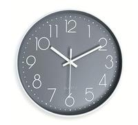 Horloge murale silencieuse 30 cm à grands chiffres à quartz à piles | Dispose d'un mouvement à quartz silencieux avec des chiffres surdimensionnés et un cadran en verre trempé pour une lecture