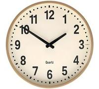 Nedis Horloge Murale Silencieuse 30 cm Effet Bois Grands Chiffres Facile à Lire