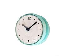 Horloge murale silencieuse à quartz avec design étanche et anti-buée, pour salle de bain et cuisine, surfaces lisses comme le verre et le carrelage pour un affichage pratique de l'heure (vert)