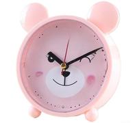 Horloge murale silencieuse avec mouvement de balayage et alarme douce pour chambre à coucher ou bureau d'étudiant - Joli design de dessin animé, alimenté par piles, construction en plastique, 11 x 3,7