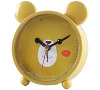 Horloge murale silencieuse avec mouvement de balayage et alarme douce pour chambre à coucher ou bureau d'étudiant - Joli design de dessin animé, alimenté par piles, construction en plastique, 11 x 3,7
