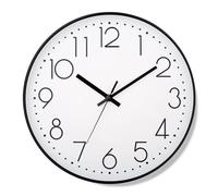 Horloge murale silencieuse de 25,4 cm - Décoration de la maison - Affichage de l'heure à piles - Pour propriétaires de maison, locataires de sommeil, lieu de travail, cuisine, salle de bain, salle de