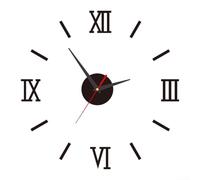 Horloge murale silencieuse en acrylique avec fonction lumineuse pour montage à faire soi-même et installation flexible adaptée à différents environnements de pièce (noir)