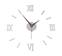 Horloge murale silencieuse en acrylique avec fonction lumineuse pour montage à faire soi-même et installation flexible adaptée à différents environnements de pièce Argenté