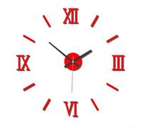 Horloge murale silencieuse en acrylique avec numérotation lumineuse pour installation murale personnalisable dans la chambre ou le salon (rouge)