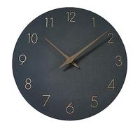 Horloge murale silencieuse en bois plat de 30.5 cm sans tic-tac,Style moderne,Fonctionne avec piles,Pour la maison, le salon, la cuisine, la chambre à coucher, l'école, l'hôtel (gris foncé)