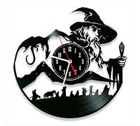 Horloge murale silencieuse en forme de disque vinyle Le Seigneur des Anneaux - Style rétro - Décoration d'intérieur unique - Accessoires de maison - Cadeau créatif