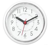 Horloge murale silencieuse, étanche, sans tic-tac pour salle de bain, cuisine, ABS blanc avec crochet à ventouse (A)