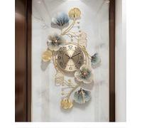 Horloge Murale Silencieuse Feuille De Ginkgo - Grande Horloge De Design D’Art Moderne pour La Décoration De Salon, Horloge Murale à Piles, B, 48x83cm(19x15inch)