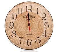Horloge Murale Silencieuse,Horloge Murale Bois 30CM,Moderne Silencieuse Pendule Murale,Ronde Murale Horloge Facile à Lire,Horloge Murale Ronde pour Décor Chambre Cuisine Domicile Salon Bureau