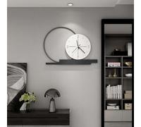 Horloge murale silencieuse - Montre à quartz moderne sans tic-tac à piles pour chambre à coucher, bureau, maison - Montre décorative en métal