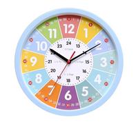 Horloge Murale Silencieuse pour Enfants Horloge d'apprentissage Colorée Sans Tic-tac Horloge murale analogique pour apprendre à lire l'heure Idéale pour Les Garçons et les Filles Chambre d'enfants