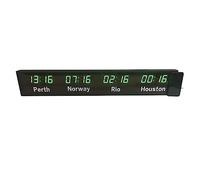 Horloge Murale silencieuse WiFi à 4 fuseaux horaires avec télécommande Horloge Murale City World Time avec luminosité réglable et Longue Distance de visualisation,