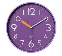 Horloge murale simple pour salon à la maison, silencieuse et luxueuse, pas besoin de frapper l'horloge murale, convient pour le salon, le bureau, la chambre. Horloges décoratives (violet, large)