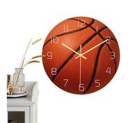 Horloge murale sur le thème du sport, horloge murale pour fan de sport | Horloges murales décoratives de basket-ball - Horloge murale de Football, horloges suspendues en forme de basket-ball de Ten