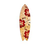 Horloge Murale Surf déco, Pendule Moderne silencieuse, décoration Murale, Horloge Surf déco Fleurs d'Iris, 100x30 cm