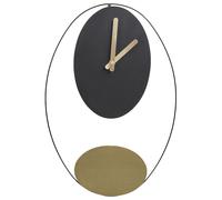 Horloge Murale Suspendue 31 x 45 cm Design Moderne Sans Chiffres Acier Noir et D