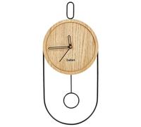 Horloge Murale Suspendue en MDF 20 x 45 cm Design Sans Chiffre Pendule Bois Clai
