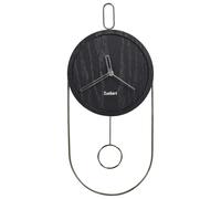 Horloge Murale Suspendue en MDF 20 x 45 cm Design Sans Chiffre Pendule Noire Sie