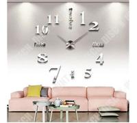 Horloge Murale - TD® - Design 3D - Argent - Asymétrique - Contemporain