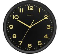 Horloge murale Techno Line WT 8500-1 gold radiopiloté(e) 30 cm x 41 mm noir