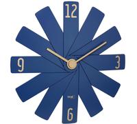 Horloge murale TFA Dostmann 60.3020.06 à quartz 40 cm x 3.7 cm x 40 cm bleu, bleu nuit mécanisme dhorloge silencieux